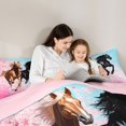 thumbnail image 4 of Erosebridal Galloping Horse Twin Comforter Sets, Pink Cherry Blossoms Bedding Set, 4 of 6