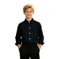 thumbnail image 2 of Toddler Kids Girls Boys Shirt Tops Long Sleeve Teenager Shirt Solid Gentleman Lapel Button Tops Casual Blouse 11-12 Years, 2 of 7