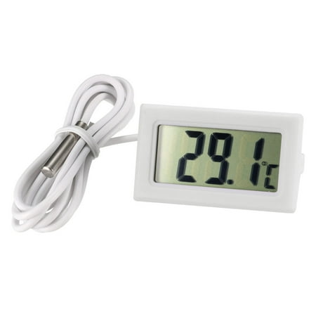 Terrarium Thermometer Digital LCD Thermometer Aquarium Thermometer with Probe for Vehicle Reptile Terrarium Fish Tank Refrigerator ()