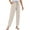 Beige, variant on SNKSDGM Women's Plus Women's Pants Petite Plus Womens Dress Pants High Waisted Elastic Womens Linen Straight Leg Pants Elastic Drawstring Casual Trousers with Pockets Summer Beach Pants S