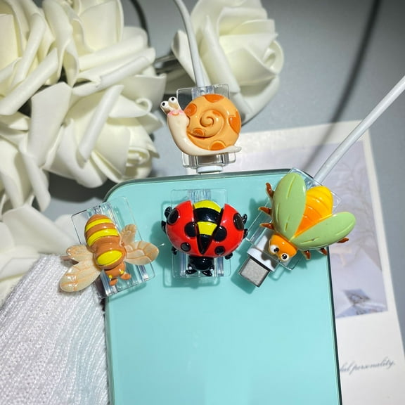 Tianyeda 4Pieces Insect Pattern ipad Cord Protector For All Original Apple Data Cable