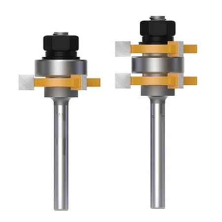 Gamvdout 2 PCS 35mm Tongue and Groove Router Bits Set 1/4 1/2 Shank T-Slot Joint Assembly Milling Cutter for Wood Woodworking