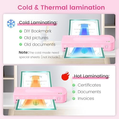 Laminator Machine with 20 Laminating Sheets, A4 Laminators Hot & Cold withTrimmer, 9 Inch Laminating Machine for Office, School, Business and Home