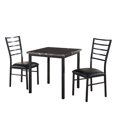 thumbnail image 2 of Maxen 3 Piece Kitchen Dining Set, Black Metal Frame & Faux Marble Top, Square Contemporary (Table & 2 Chairs), 2 of 7