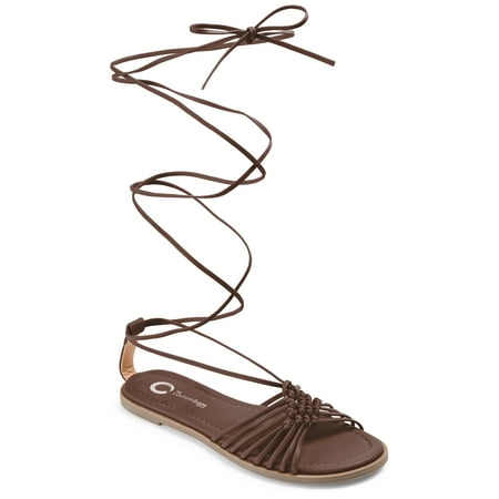 

Journee Collection Womens Jess Ankle Wrap Low Block Heel Sandals