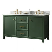 Legion Furniture 60" MDF/Veneer Wood Double Sink Vanity Cabinet - Vogue Green