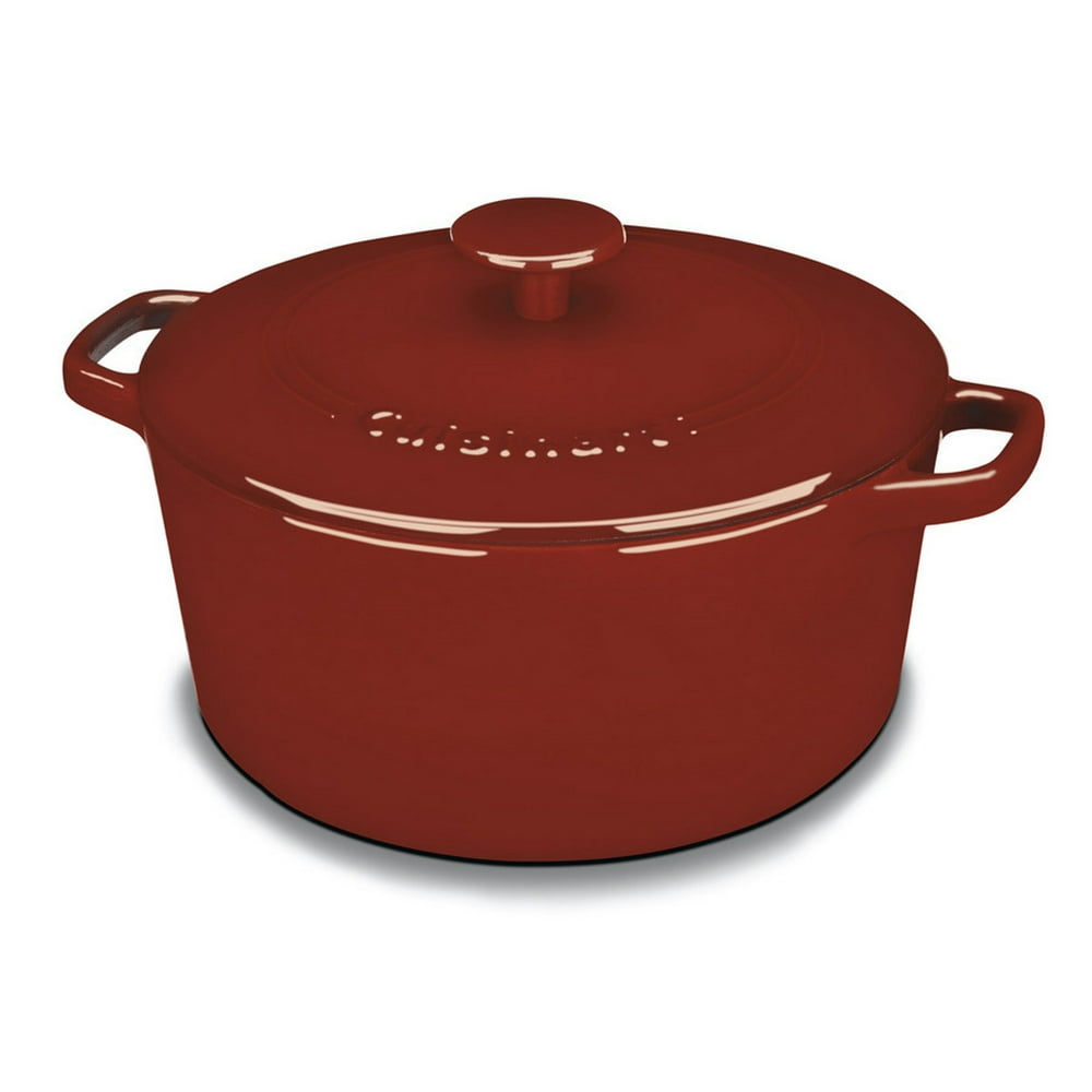 Cuisinart Chef'S Classic Enameled Cast Iron 5 Qt. Round Covered CasseroleCardinal Red Walmart