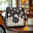 thumbnail image 3 of Tutolipy Waterproof Women's Single Shoulder Bag for Weekend Activities Travel, PU Leather Easy to Carry Crossbody Purse, Black Cat Daisy, 3 of 7