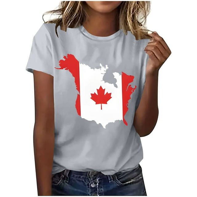 Tops de Cuello Redondo para las Mujeres Nuevo Suéter de Manga Corta, Camiseta de Poliéster Impresa Casual