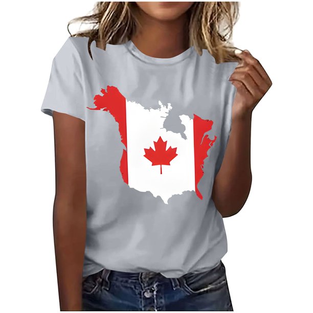 Tops de Cuello Redondo para las Mujeres Nuevo Suéter de Manga Corta, Camiseta de Poliéster Impresa Casual