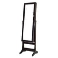 thumbnail image 2 of Giantex Jewelry Cabinet Mirror with LED Lights Two Drawers Lockable Standing Jewelry Armoire Organizer Large Capacity Jewelry Holder Organizer Storage (Brown), 2 of 8