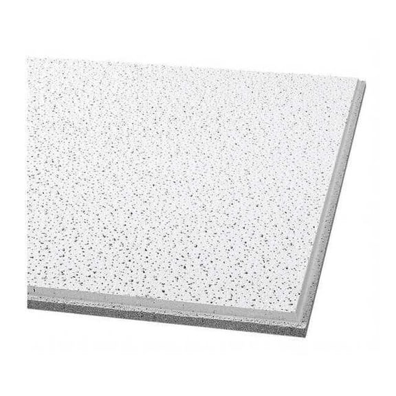 Fine Fissured Ceiling Tile, 24 in W x 24 in L, Angled Tegular, 15/16 in Grid Size, 12 PK