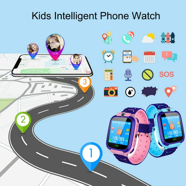 Q19 Montre Intelligente Smartwatch Enfant SOS Téléphone Carte Sim IP67 IOS  Andro
