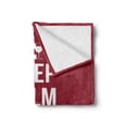 thumbnail image 2 of Keep Calm Soft Flannel Fleece Throw Blanket, Wine Theme with a Bottle and 2 Glasses Popular Slogan About Alcoholic Drink, Cozy Plush for Indoor and Outdoor Use, 50" x 70", Ruby White, by Ambesonne, 2 of 6