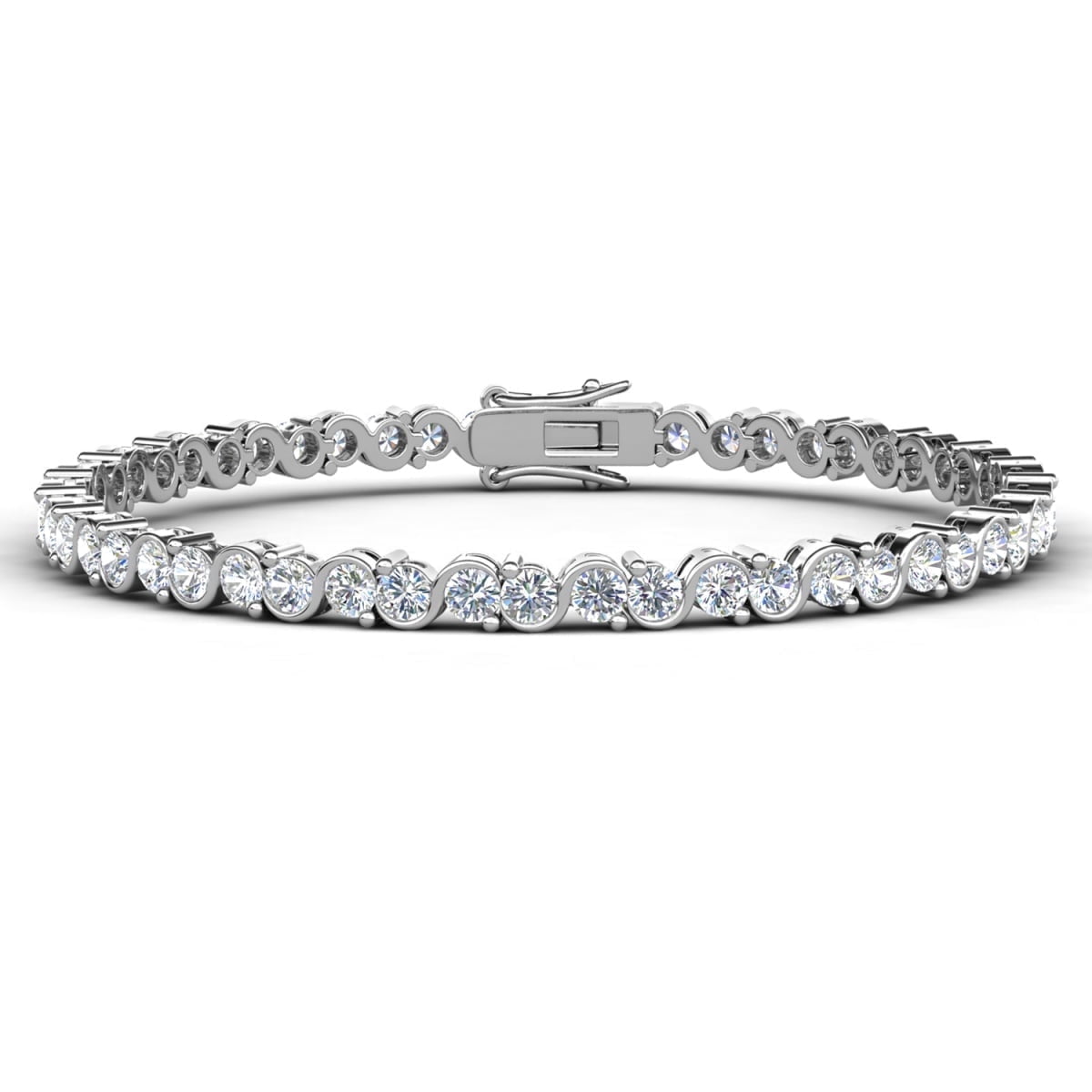 Cate & Chloe Ezra Infinity Tennis Bracelet, White Gold photo 1