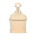 thumbnail image 6 of SNKSDGM Female Ribbed Tank Tops for Women Cotton Small Round Neck Women's Tank Tops Xs Womens Basic Minimalist Sexy Hanging Neck with Navel Strap Knitted Top Vest Strap L, 6 of 7