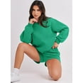 thumbnail image 6 of Women 2 Piece Outfits Sweatsuit Oversized Sweatshirt & Lounge Shorts 2023 Casual Cozy Pajamas Tracksuit Set, 6 of 18