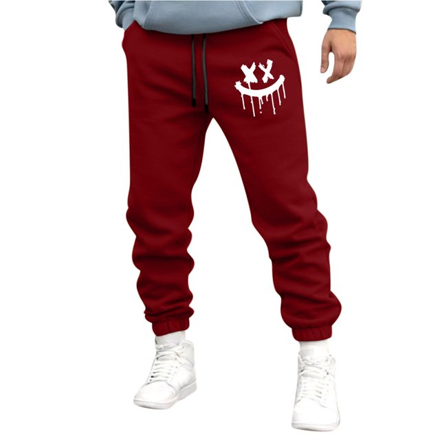 Pantalones deportivos de longitud completa para hombre, pantalones de ejercicio para correr ajustados, pantalones para correr con cordón, pantalones estampados, pantalones para hombre