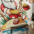 thumbnail image 5 of Christmas Semi Sheer Curtains 108 Inch Length 2 Panels Set,Coastal Santa Claus Beach Cocount Tree on Linen Sheer Kitchen Curtain Voile Window Curtain for Living Room Bedroom Rod Pocket Drapes, 5 of 7