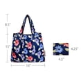 thumbnail image 2 of Wrapables Foldable Tote Nylon Reusable Grocery Bag (Set of 2), Colorful Daisies, 2 of 5