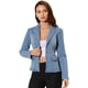 thumbnail image 1 of INSPIRE CHIC Chaqueta de mezclilla lavada de manga larga con botones y solapa con muesca para mujer Azul claro XL, 1 of 6