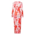 thumbnail image 3 of WILLBEST Vestidos de Verano para Mujer, Vestido Maxi Ajustado para Mujer, Moda de Otoño, Manga Larga, Estampado Floral, Ajustado, para Fiesta, Club, Vestidos Fruncidos Chica, 3 of 3