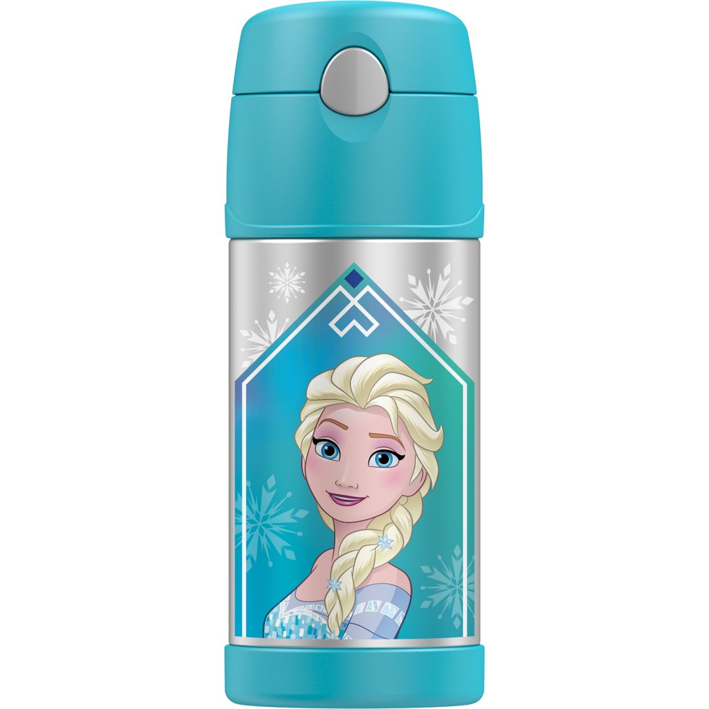 Thermos 12 Ounce Funtainer Frozen Elsa Vacuum Insulated Straw Bottle