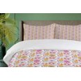 thumbnail image 4 of Ambesonne Floral Duvet Cover Sets, Folkloric Ornamental Flowers, 2-King, Multicolor, 4 of 7