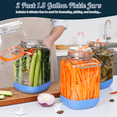 thumbnail image 5 of 2 Pack 1.5 Gallon Large Fermentation Jar with 3 Airlock, Stainless Steel Handle, Non-Slip Silicone Base, Wide Mouth Glass Jars with Scale Mark - Pickle Jars for Sauerkraut, Sourdough Starter, 5 of 9