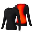 thumbnail image 2 of Gibobby Conjunto de ropa interior térmica acolchada para mujer de algodón y terciopelo para mujer Conjunto de ropa interior térmica con carga inteligente para parejas frías（Negro， S), 2 of 5