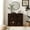 Dark Walnut, variant on Mid Century Modern Sideboard Cabinet, Fluted Design Buffet Storage Cabinet with 2 Outlet Holes, Narrow Sofa Table for Entryway, Kitchen Coffee Bar, Hallway Organization, Dark Walnut