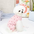 thumbnail image 4 of All-Season Love Heart Dog Jumpsuit - Breathable Comfy Four-Legged Pajamas for Small Dogs at Home, 4 of 8