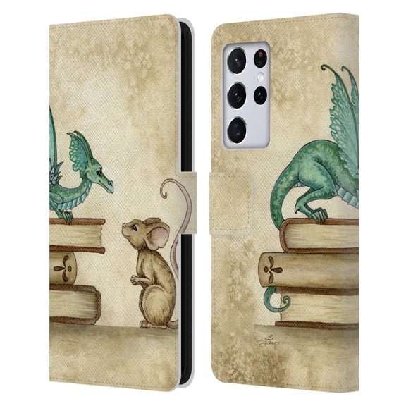Head Case Designs Officially Licensed Amy Brown Folklore Curious Encounter Leather Book Wallet Case Cover Compatible with Samsung Galaxy S21 Ultra 5G