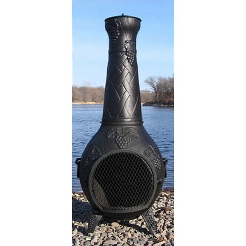 The Blue Rooster Grape Style Aluminum Wood Burning Chiminea by