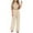Khaki, variant on Womens Two Piece Sets Summer Crop Top Wide Leg Pants Trendy Casual Short Sleeve Top+ Pant Set Khaki