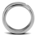thumbnail image 2 of Anillo Color Plata Para Hombres de Acero Inoxidable Diamante Solitario Sencillo, 2 of 4