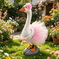 thumbnail image 5 of TACILIP Outdoor Decor, 1PC For 23inch White Gooses Clothing Porch Gooses Chiffon Skirt Lawns Gooses And Garden Clothing Set, Home Gifts, 5 of 7