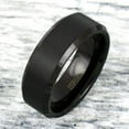 thumbnail image 6 of Tungsten Rings for Men Wedding Bands for Her 4mm Black Brushed Comfort Fit, 6 of 7