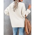 thumbnail image 3 of HSHDLDF Women's Oversized Sweaters Batwing Long Sleeve Loose V Neck Button Henley Tops Pullover Knit Jumper, 3 of 5