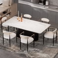 thumbnail image 7 of Morden Fort Modern Dining Table Set for 6, White Faux Marble Top Dining Table with 6 White Chairs for Kitchen, Dining Room, Restaurant, Conference Room, 7 of 7