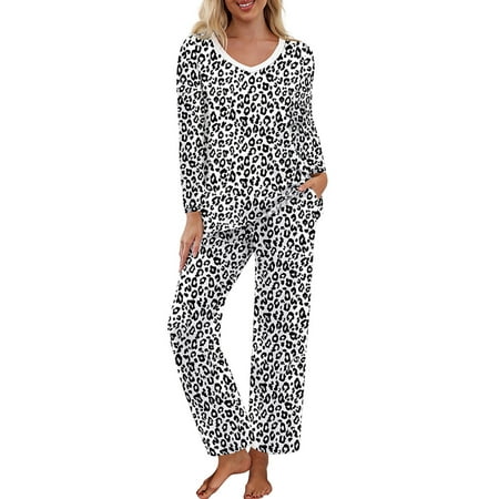 

Capreze Women Vintage Floral Pajama Set Long Sleeve Tunic Blouse and Trouser Sleepwear Pjs Sets with Pockets Comfy Casual 2 Piece Outfits Set Loungewear