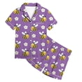 thumbnail image 4 of Kids V Neck Printed Short Pajama Set Boys Girls Sleepwear Spring Summer Loungewear Clothes, 4 of 4