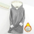 thumbnail image 2 of FAVIPT Women's Fleece Hoodies Pullover Long Sleeve Sherpa Thermal Sweatshirt Solid Color Thick Tops Casual Winter Warm Cozy Outerwear 2025 Gray,L, 2 of 3