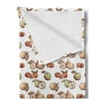 thumbnail image 2 of Sketch Soft Flannel Fleece Throw Blanket, Illustration of Fruits Drawn by Hand Peaches Apples Organic Healthy Food, Cozy Plush for Indoor and Outdoor Use, 50" x 70", Cinnamon and Peach, by Ambesonne, 2 of 5