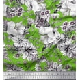 thumbnail image 1 of Soimoi Poly Georgette Fabric Leaves & Flower Floral Print Fabric by the Yard 52 Inch Wide, 1 of 1