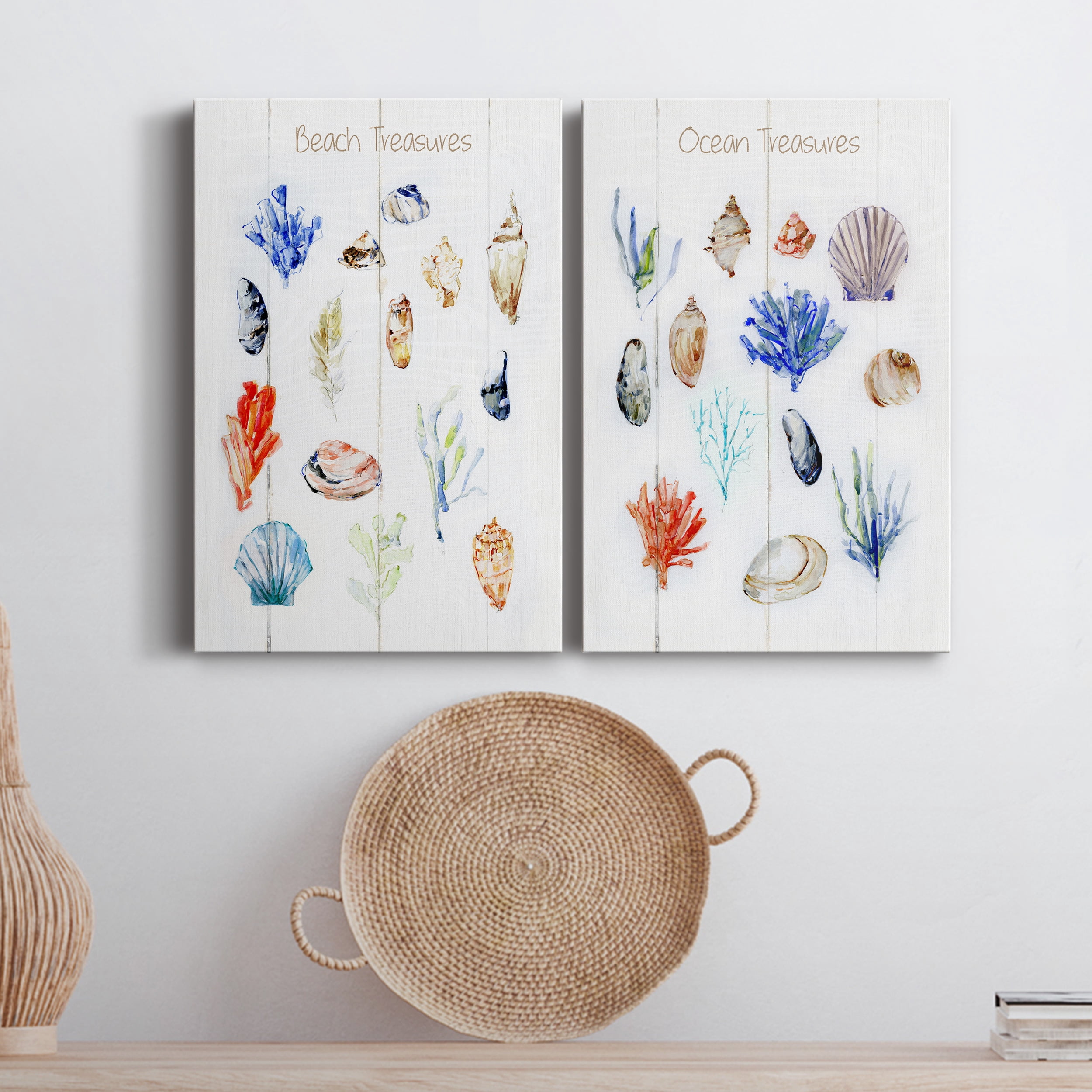 Beach Treasures Premium Gallery Wrapped Canvas - Ready to Hang - Set of 2 - 18 x 27 Each