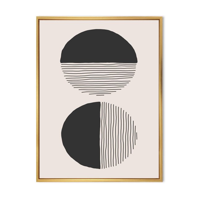 Designart Lignes géométriques minimales et cercle IV ART MURAL À CADRE FLOTTÉ