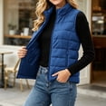 thumbnail image 7 of Puffer Vest for Women Quilted Stand Collar Zip Front Side Pockets Warm Casual Winter Vest, 7 of 7