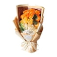 thumbnail image 1 of Bouquet de rosa artificial Jabón Pétalos de flores decoración del hogar, jabón de baño con jabón floral preservado, floral para boda para hija para la Naranja, 1 of 8