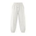 thumbnail image 5 of Women's Jogger Pants Side Pockets Baeitkot Women's Fashion Casual Solid Color Loose Elastic Waist Cropped Jogger Pants Side Pockets White XXL, 5 of 8